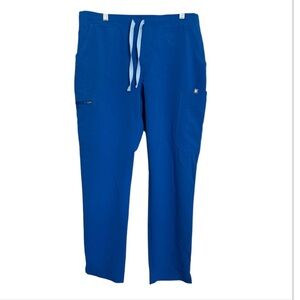 Figs Blue Joggers with Elastic Waistband and Relaxed Fit